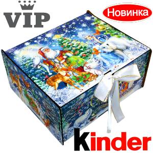 Сладкий подарок на Новый Год в картонной упаковке весом 1200 грамм по цене 2223 руб в Рославле