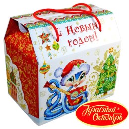 Детский новогодний подарок в картонной упаковке весом 950 грамм по цене 1108 руб в Рославле